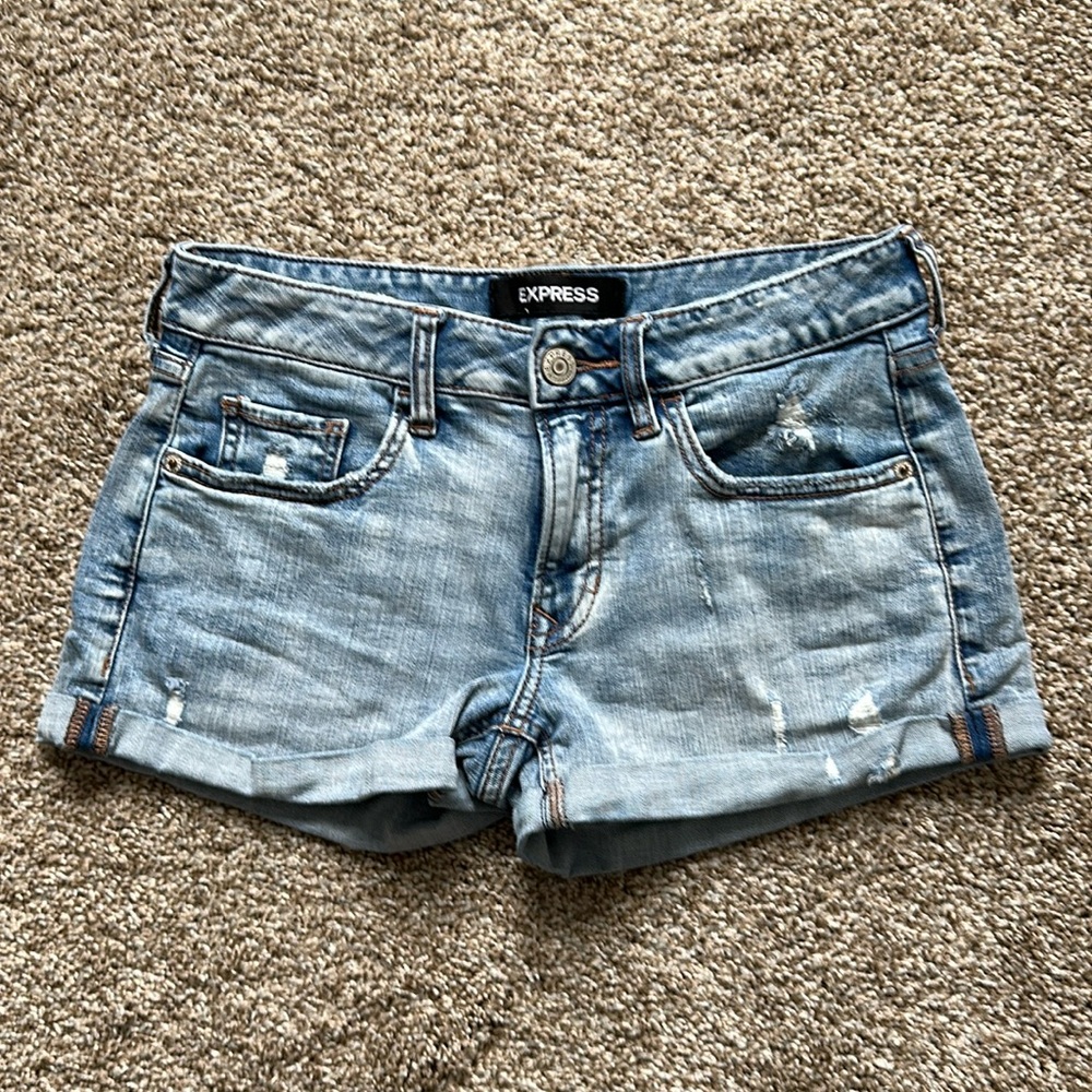 Express Distressed Jean Shorts